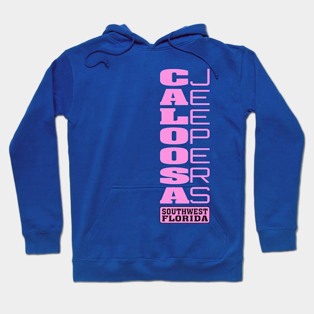 Pink Vertical Logo Hoodie by Caloosa Jeepers 